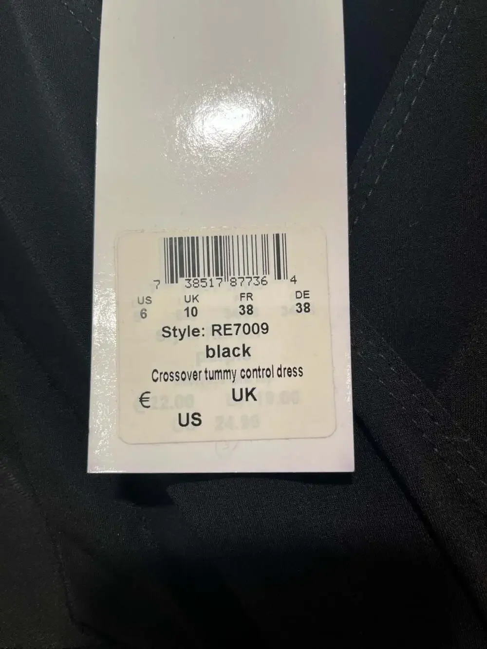 Rekucci Women's Crossover Tummy Control Slimming Dress Black Size 6 - Picture 4 of 8
